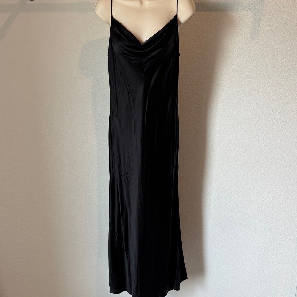 Victoria's Secret 90’s Vintage Long Black 100% Silk Slip Maxi Dress - Picture 1 of 5
